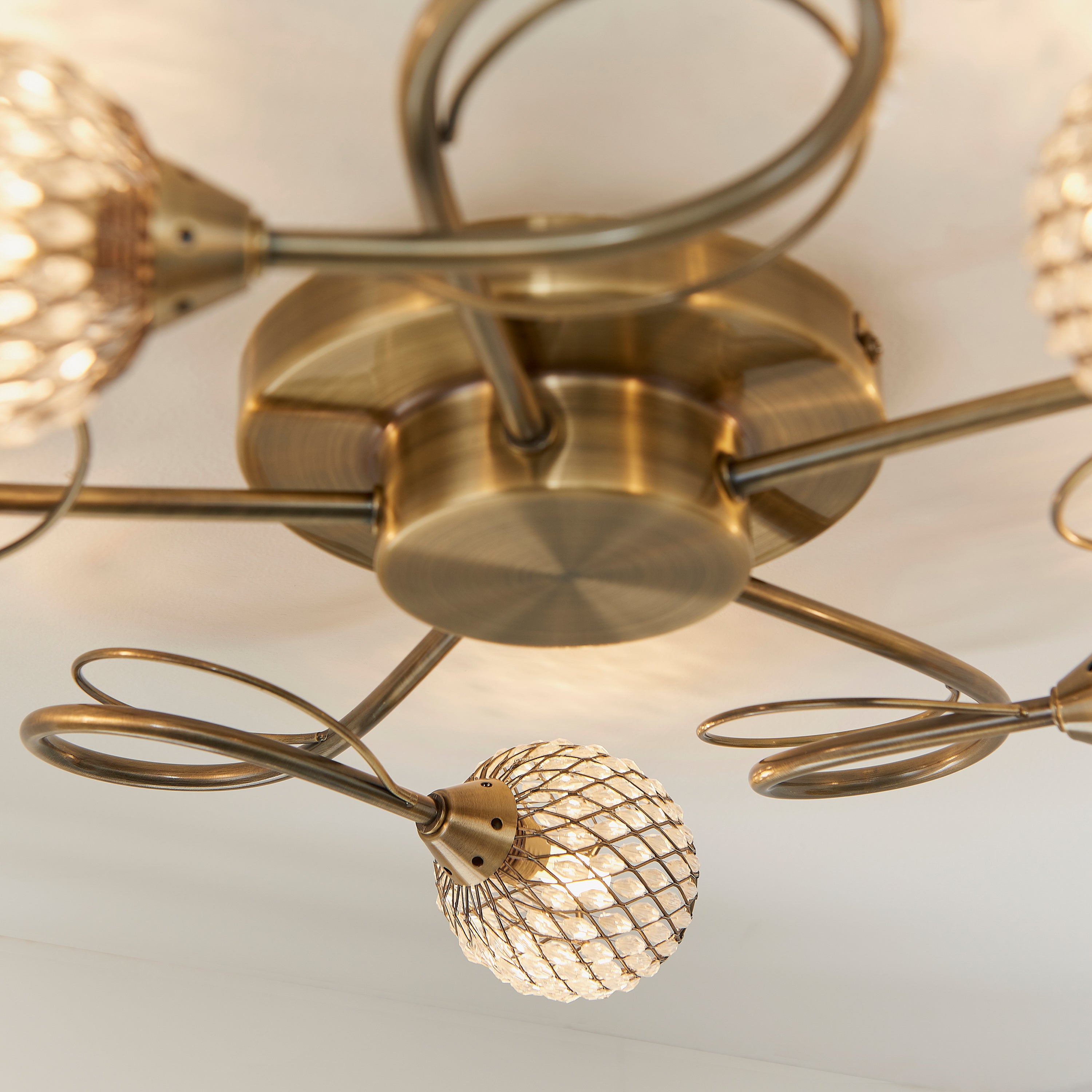 Arden Antique Brass LED Ceiling Light | 5 Lights